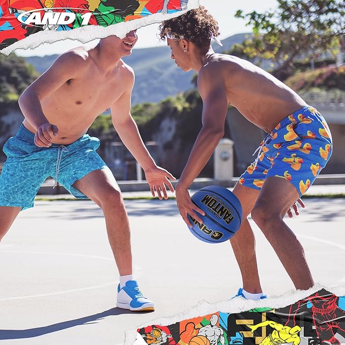 AND1 Fantom Rubber Basketball: Official Regulation Size 7 (29.5 inches) Rubber Basketball - Deep Channel Construction Streetball, Made for Indoor Outdoor Basketball Games