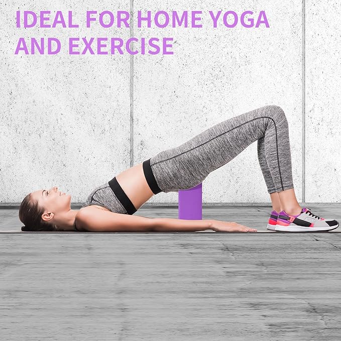 2 Pack 9‘’x6‘’x4‘’ Yoga Blocks with Stretch, Durable Yoga Foam Blocks, High Density & Non Slip Surface for Yoga, Pilates, Stretching, Dance, Ballet, Gymnastics,Fitness for Stability & Balance