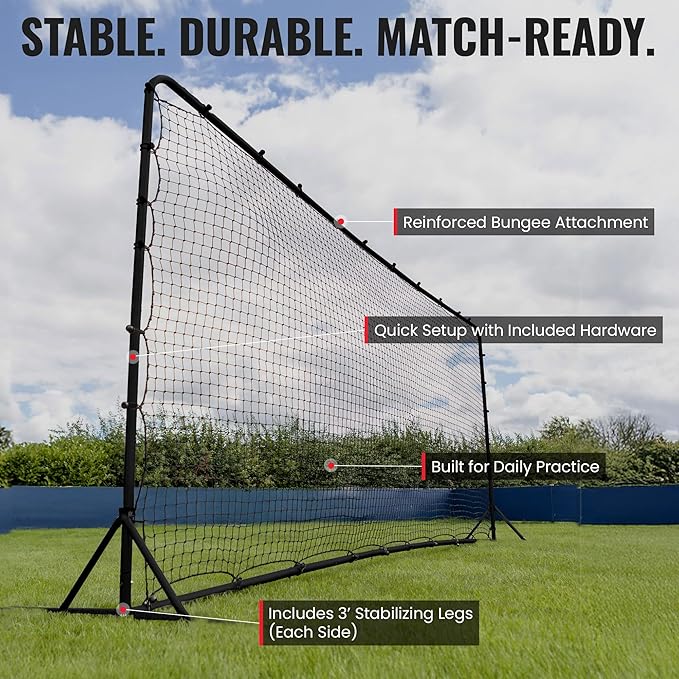 Trigon Sports Soccer Rebounder Net, 6’ x 12’ Bounce Back Net Soccer Goals for Backyard, Easy Setup, Kick Back Trainer for Passing, Ball Control & Volley Practice for Kids, Teens & Adults