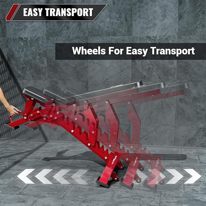 MAJOR FITNESS Weight Bench - 1300LBS Weight Capacity and 36 Adjustable Positions Strength Training Bench for Garage and Home Gym Workouts