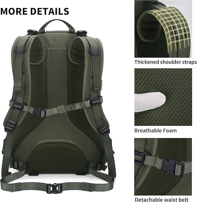 WindTook 30L Military Tactical Backpack for Men and Women,Molle Hiking daypacks Assault Pack 3 Day Bug Out Bag for Camping Travel Army Hunting Gym Rucksack Survival (Green)