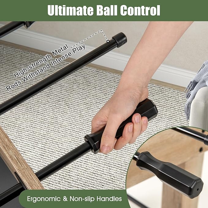 Giantex 54" Foosball Table Adult Size, Full Size Arcade Soccer Table Game w/2 Balls & 2 Cup Holders, Football Table for Kids & Adults, Competition Sized Foosball Table for Game Room, Family, Party