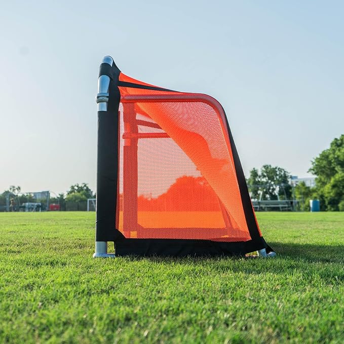 Soccer Innovations QuickFold™ Portable Aluminum Goal (4x2.5), Competition Soccer, Backyard Goal for Practice, Collapsible for Easy Storage, Mini Net