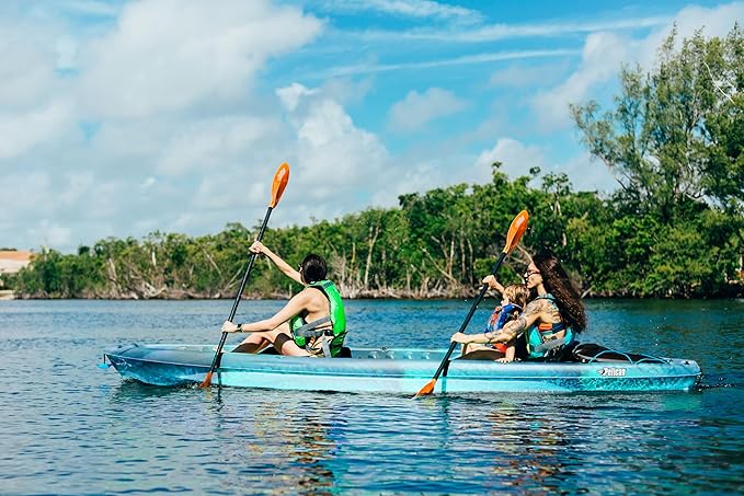 Pelican - Poseidon Paddle - Aluminum Shaft with Reinforced Fiberglass Blades - Lightweight, Adjustable Kayaks Paddles - Perfect for Kayaking Boating