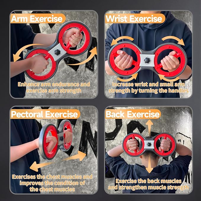 Burn Machine Arm Workout Appliances 360 Degree Rotatable Forearm Exerciser Resistance Adjustable Multi-Functional Rotational Trainer Grip Strength Trainer for Home and Gym Workouts.