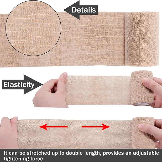 BQTQ 30 Rolls Self Adherent Wrap 3 Inch Self Adhesive Bandages Wrap Tape Stretch Bandage Self Stick Bandage Wraps for Wrist Ankle Swelling Sprains(15 Colors)