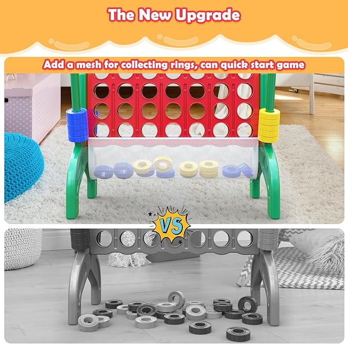 Aywewii 1.9 Feet Giant 4-to-Score Connect Game Set for Kids and Adults 4-in-A-Row Jumbo Yard Game Large Outdoor Toys Big Family Games Birthday Gifts for Toddler Boys Girls Ages 3+ Year Old
