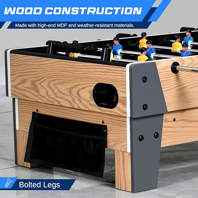 SereneLife 38” Table Top Air Hockey and 40” Foosball Set, 2-in-1 Swivel Game Table with Soccer Balls, Pushers, and Pucks for Game Rooms, Arcades, Bars, Parties, Family Gatherings