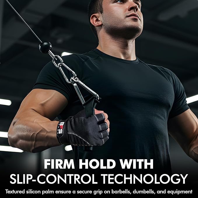 Gym Gloves for Weight Lifting,Workout Gloves with Full Palm Protection–Breathable Fitness Glove for Men & Women,Powerlifting,Pull Ups,Cycling,Gym Training