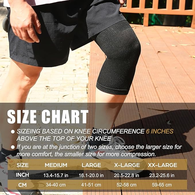 NEENCA Ultra-thin Knee Sleeve for Knee Pain, Lightest Knee Compression Sleeve with Graphene Ions Infused Fabric for Pain Relief, Swelling, Arthritis, Poor Circulation, Running, Sport- FSA/HSA Approved