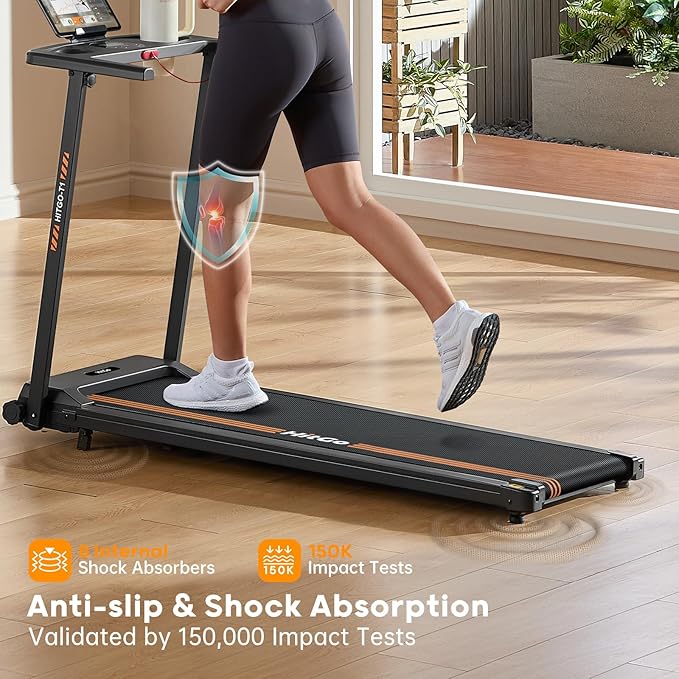 Treadmill with Incline, 2.5 HP Folding Treadmills for Home with 300 lbs Capacity, Portable Walking Pad Treadmill with Desk Work Station, App, Cup & Phone Holder