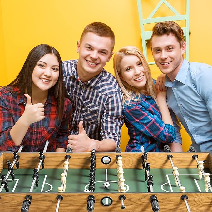 GYMAX 48” Foosball Table, Arcades Soccer Game Table for Multiplayer with 2 Balls, Score Keepers Wooden Competition Sized Foosball Table for Adults and Kids