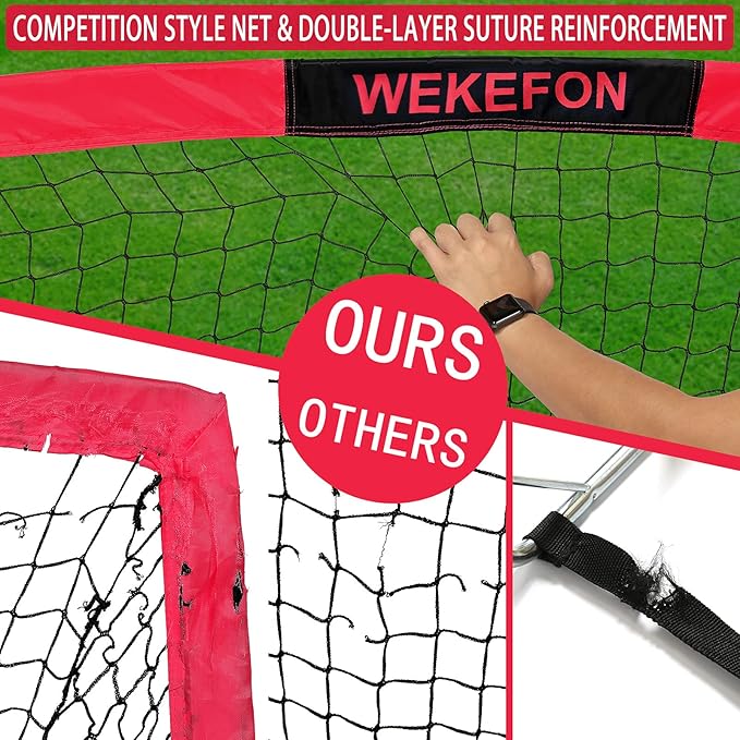 Soccer Goal with Carry Bag, 10/9MM Strengthen Pole, Arched Design, Kids Soccer Goals for Backyard Set 5x 3.1/3.6x2.7/2.9x2.4ft Portable Pop Up Soccer Nets for Toddler, Adults, Youth Games, Play, Gifts