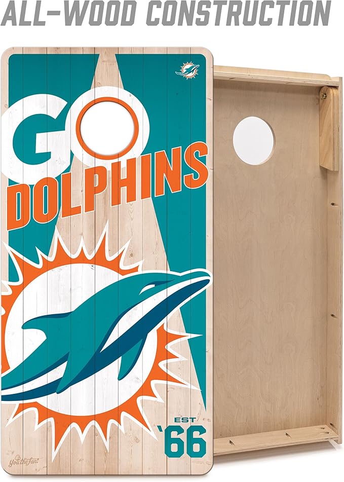 YouTheFan NFL 2’ x 4’ Professional Wood Cornhole Game