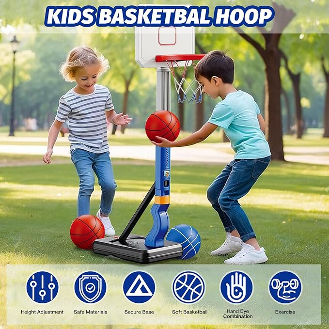 Toddler/Kids Basketball Hoop，Adjustable Height Poolside Mini Basketball Hoop, Swimming Pool Basketball Toys ，Indoor Outdoor Play Portable Basketball Games, Perfect Sports Gift for Boys Girls Age 3-12
