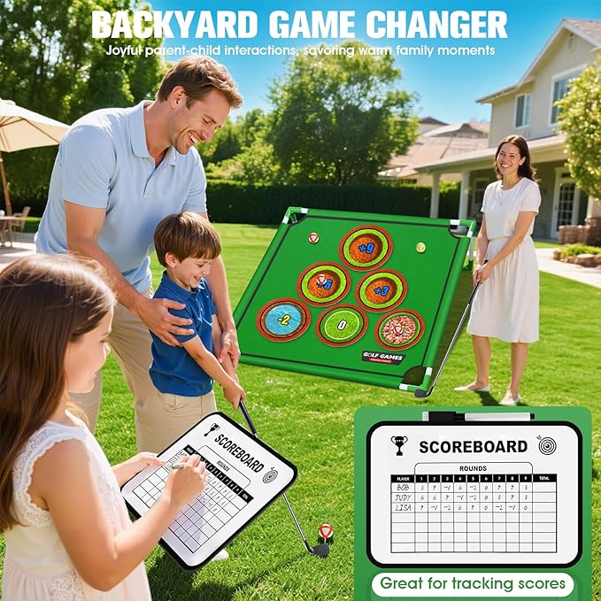 Upgraded Golf Game with 20 Velcro Golf Balls Chipping Game, 3IN 1 Battle Golf Chipping Games for Adults, Battlegolf Outdoor Set, Battle Golfs Pong Games, Indoor Golf Games for Kids