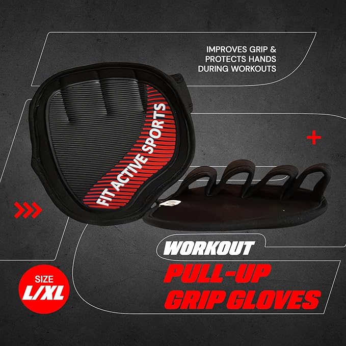 Fit Active Sports Workout Gloves for Gym - Durable Gym Grips, & Grip Pads - Rubber Padding to Avoid Calluses - Suits Men & Women