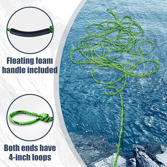 Boat Tow Rope 60ft 3-6K, Floating Ropes for Towable Tubes，Watersport Accessories