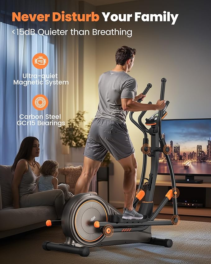 Niceday Elliptical Exercise Machine, Elliptical Machine for Home, Magnetic Elliptical Trainer with 15.5IN-19IN Stride, 16 Resistance Levels, 400LBS Loading Capacity, Support Kinomap APP