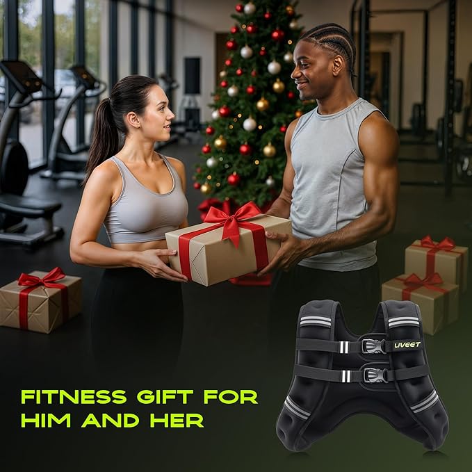 Weighted Vest Women with Pocket, 5 10 15 20 25 30 lbs Weighted Vest for Women Men, Weight Vest with Reflective Strips Adjustable Buckle Straps for Walking Running Strength Training Cardio Workout