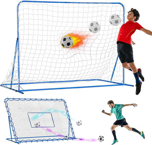 Dual-Mode Soccer Goal Net & Soccer Rebounder Net,Premium Durability for Intense Shooting Training,Quick-Switch Angle Soccer Training for Control,Passing Practice,Soccer Gifts for Kids Teen Adult