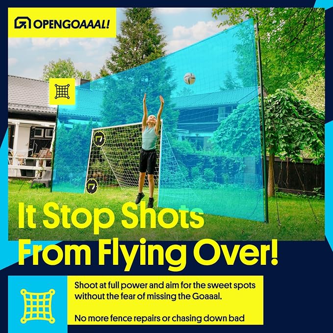 Soccer Goals & Soccer Backstop Net with Rebounder - All-in-One Backyard Net - Sports & Outdoors Soccer Goal for Volley, Passing, Solo Training