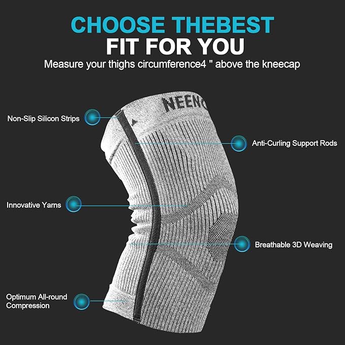 NEENCA Knee Sleeve – Knee Braces for Knee Pain, Joint Pain Relief, Swelling, Inflammation Relief, and Circulation, Knee Support for Women and Men