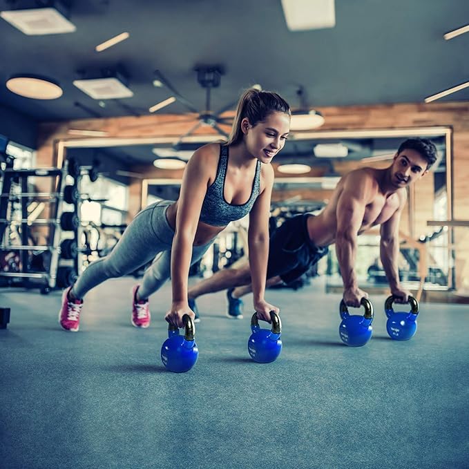 Yes4All Kettlebell Set Vinyl Coated Weights Combo for Full Body Workout Equipment Push up, Grip Strength Training, Dumbbell Weights Exercises