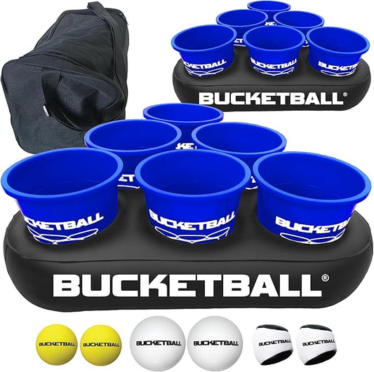 BucketBall | Team Color Edition | Party Pack (Navy Blue/Navy Blue): Original Yard Pong Game: Best Camping, Beach, Lawn, Outdoor, Family, Adult, Tailgate, Jumbo, Giant Game