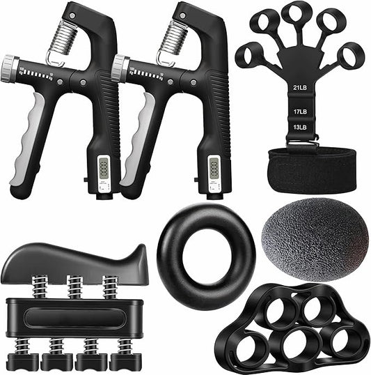 Hand Gripper Strengthener, Adjustable Resistance 22-220Lbs (10-100kg) Forearm Exerciser, Grip Strength Trainer for Muscle Building & Injury Recovery, Aerobic Hands