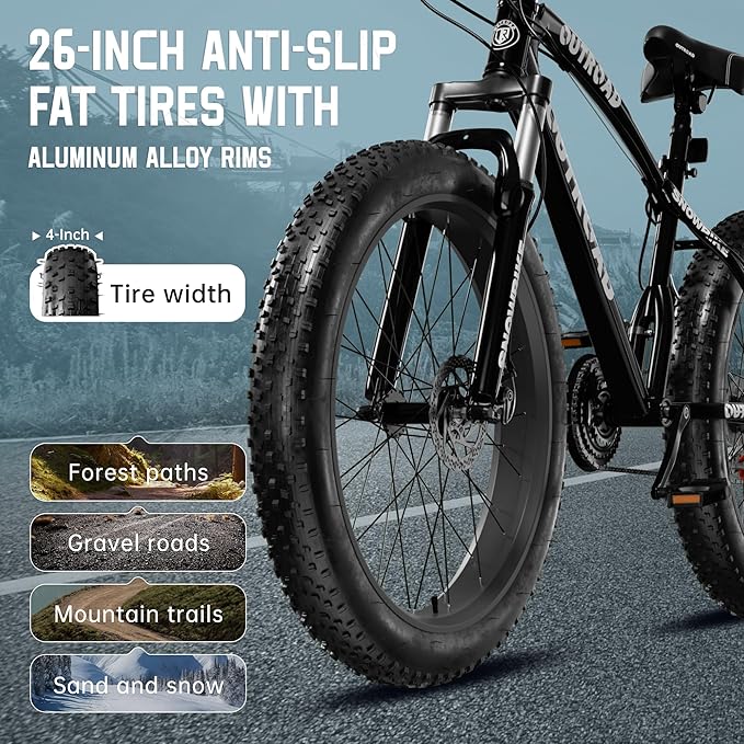 26 inch Mountain Bike with 7/21 Speeds Lightweight Cycling Bicycles, Dual Disc/V Brake,Metal Frame Bicycle for Men and Women, Adult Racing Bike, Road Bike(Blue/Grey/Black)