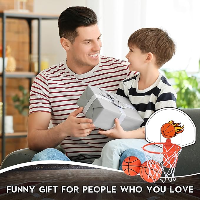 Honoson 3 Sets Indoor Trash Can Basketball Game Set Includes 3 Mini Clip on Basketball Hoop with Backboard 6 Inflatable Ball 3 Pump Kid Adult Office Decompression Toy Birthday Gift (Vibrant)
