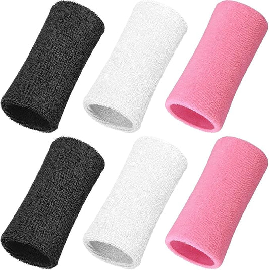 WILLBOND 6 Inch Wrist Sweat Bands for Men Women Tennis Elastic Athletic Long Sweatband Wrist Absorbent for Basketball Tennis Running Outdoor Activity