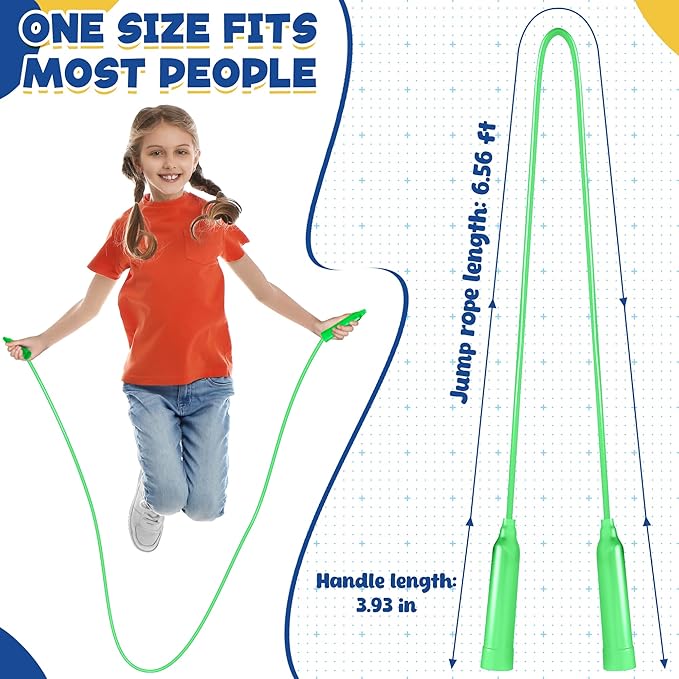 Jump Ropes for Kids, Colorful Jump Ropes for Kids Bulk, Adjustable Skipping Ropesfor Boys Girls, Tangle-Free Plastic Jumping Ropes for Party Favor Exercise Outdoor Activity