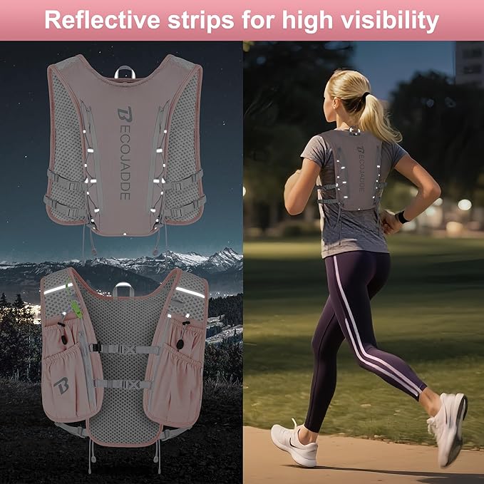 Running Vest Hydration Backpack for Men Women, 5L Lightweight Running Backpack Hydration Pack for Marathon, Trail, Cycling, Hiking, Jogging