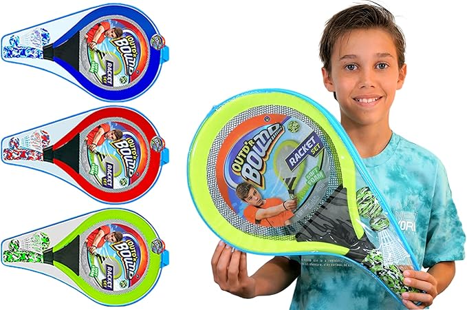 Badminton Set with 2 Rackets, Beach Ball and Birdie - Assorted Colors - Light Paddle Ball Tennis Racket Outdoor Games Beach Toy Set 5135