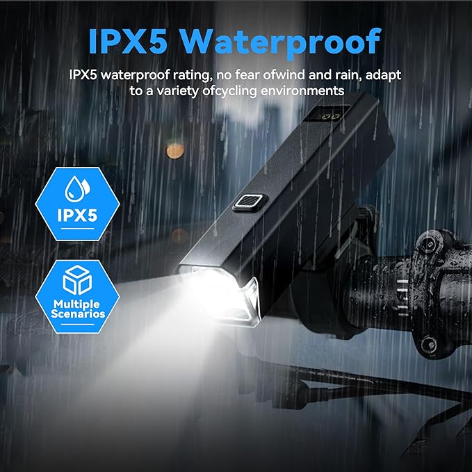 2 Packs Bike Light Set Super Bright Focus Adjustable Front Headlight and Rear LED Mountain Bicycle Light, Mount Included JB866