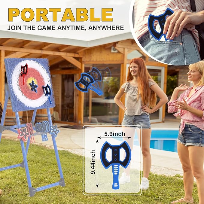 Throwing Axe for Axe Throwing Game for Backyard, Throwing Axe Set with Throwing Star for Outdoor Games, Durable and Fun for All Ages