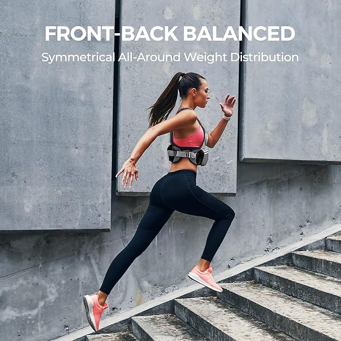 PACEARTH Adjustable Weight Vest 4-10lbs / 11-20lbs / 20-32lbs X-Shape Weighted Vest for Women and Men, Home Workout Ironsand Vest with Zipper Pouch and 6 Weight Packs, Available in Pink, Gray, Black