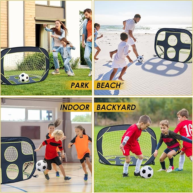 Soccer Net for Kids Portable Pop Up Soccer Goals with Carrying Bag Foldable Soccer Target Net Indoor Outdoor Backyard Practice