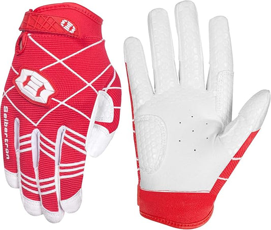 Seibertron B-A-R PRO 2.0 Signature Baseball + Softball + Teeball Batting Gloves Super Grip Finger Multiple 11 Sizes + 5 Colors Available Fit Adult Youth Kids Boys Girls Mens Women