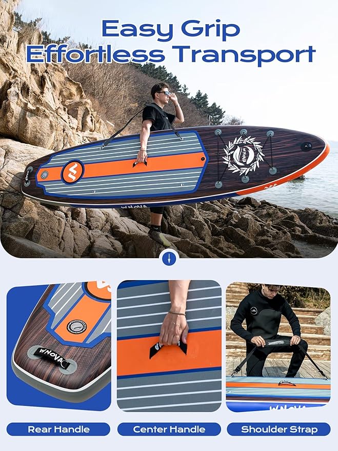 Extra Wide Inflatable Paddle Board, 11' x 34" x 6" Stand Up Paddle Board for Adults, SUP Accessories with Camera Mount, 2+1 Family for Lake, Ocean, Sea