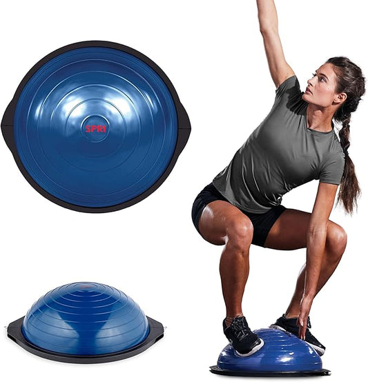 SPRI Balance Trainer Dome Shape Half-Exercise Ball with Non-Skid Base – Pro (65cm) or Sport (50cm) for Balance Training, Strength Building, Toning, and Improved Flexibility