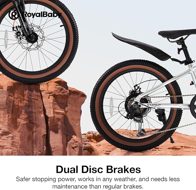 RoyalBaby Kids Mountain Bike for Boys and Girls, Ultra-Light Aluminum 20-24 Inch Wheel Bicycle for 6-14 Years Old Children, 7/21-Speeds Drivetrain