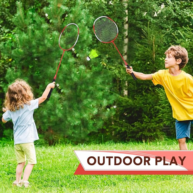 12 Pack Badminton Rackets Set Including Rackets, Nylon Shuttlecocks and Carry Bag for Outdoor Backyard Games Beginners