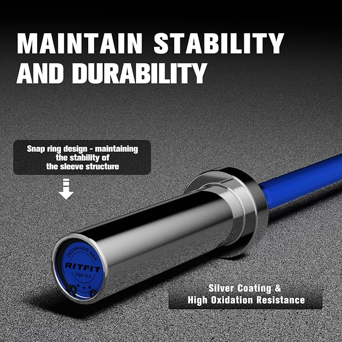 RitFit Barbell Weight Set - 4/6FT Olympic Barbell with Weight Plates (55-275LB Total) - Weightlifting Equipment for Squats, Curls, Deadlifts, Presses, Hip Thrusts