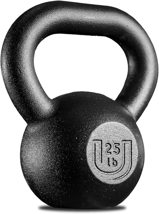 POWDERCOATED Kettlebell [Weights 20lb 25lb 35lb 44lb 50lb] **MADE IN USA** For Men and Women with Wide Grip Handle, Home Gym, Kettle bell for Core Fitness, Strength Training, Fitness & Muscle Building