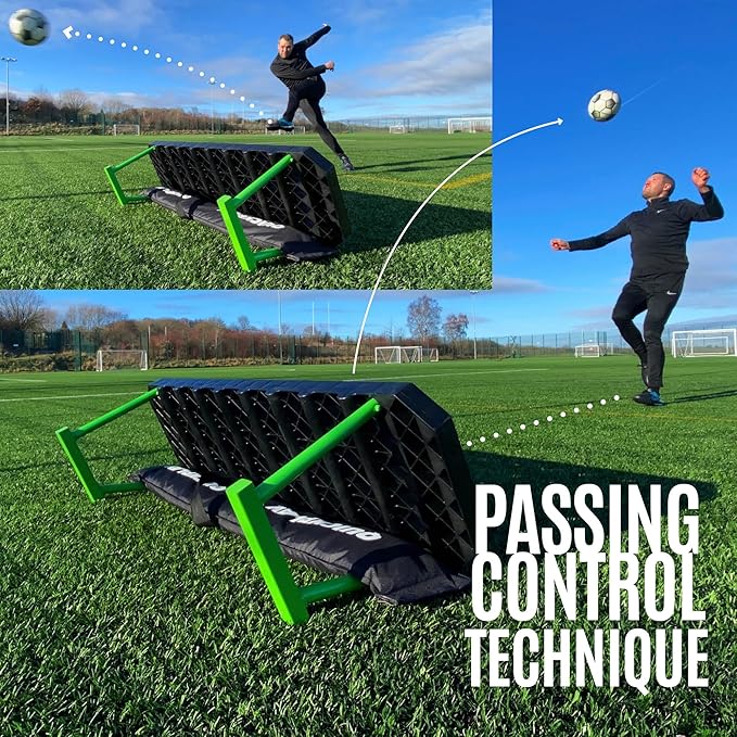 QUICKPLAY Replay Station Soccer Rebound Board - Portable Dual Surface Rebounder with Adjustable Angle - Soccer Training Equipment for Control, Passing Practice