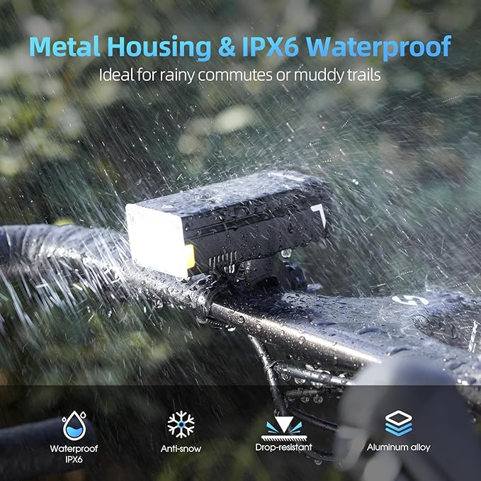 Hori 1000 Bike Lights for Night Riding, High and Low Beam, USB-C Rechargeable Bike Headlight, IPX6 Waterproof Bike Front Light for Road Mountain Bike-1000 lumens(Out-Front Mount)