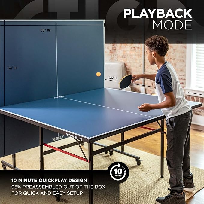 STIGA Advantage Series Ping Pong Tables - 13, 15, 19, and 25mm Tabletops - Quickplay 10 Minute Assembly - Playback Mode - Recreational to Tournament Level